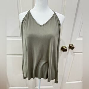 Double Zero, Olive Green Women's Halter Top, size L